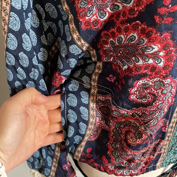 Paisley jacket with pockets and tassels boho - Picture 3 of 9